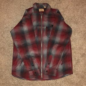 Long sleeved Zip Up Flannel Shirt Jacket